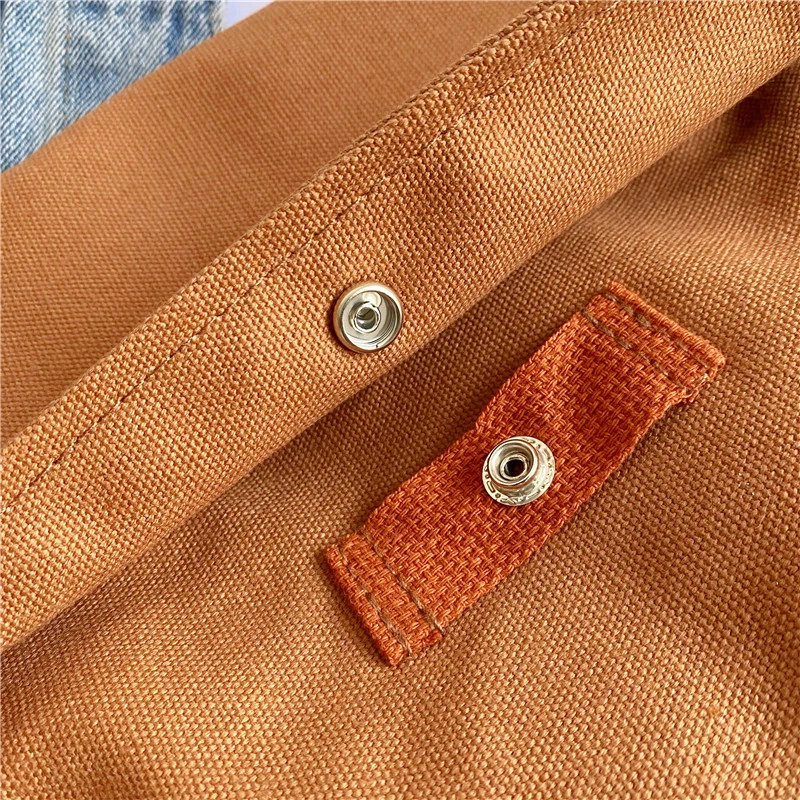 2023 New Korea Shoulder Bags For Women 100% Cotton Crossbody Bags Unisex Solid Color Simple Satchels Preppy Style Casual Totes