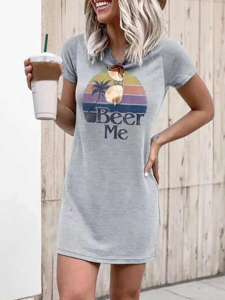 

Beer Me O-Neck Mini Dress Vestidos Elegantes Para Mujer Dresses For Women 2022 Robe Femme Vestidos De Fiesta Summer Dress