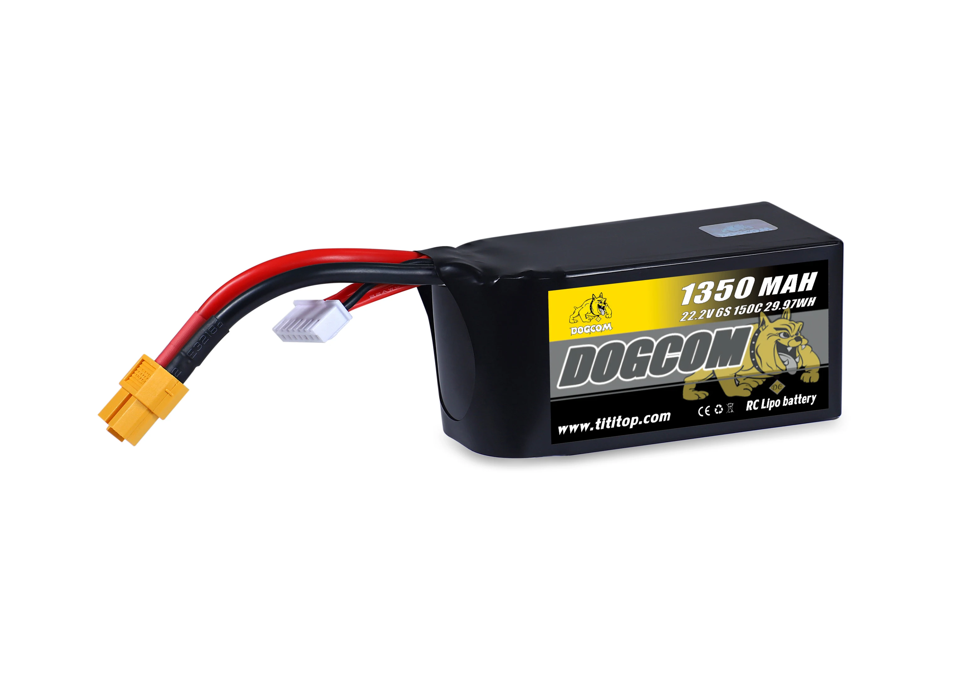 DOGCOM 6S 22.2V 1350mAh 150C LiPo XT60 DOGCOM 6S 22.2V 1350mAh 150C LiPo XT60