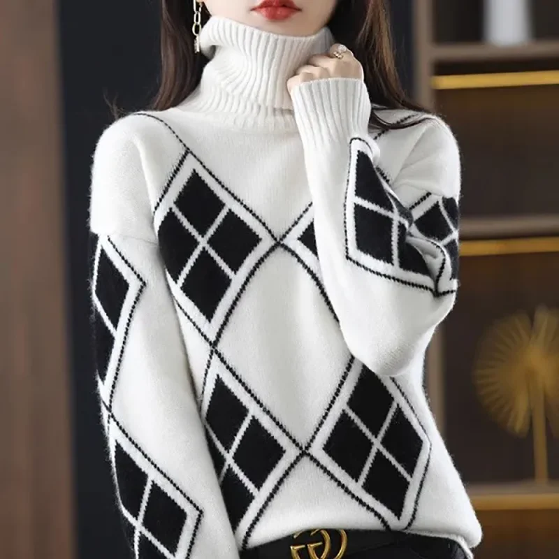 Пуловер с высоким воротником свитер женская верхняя одежда новинка пушистый на