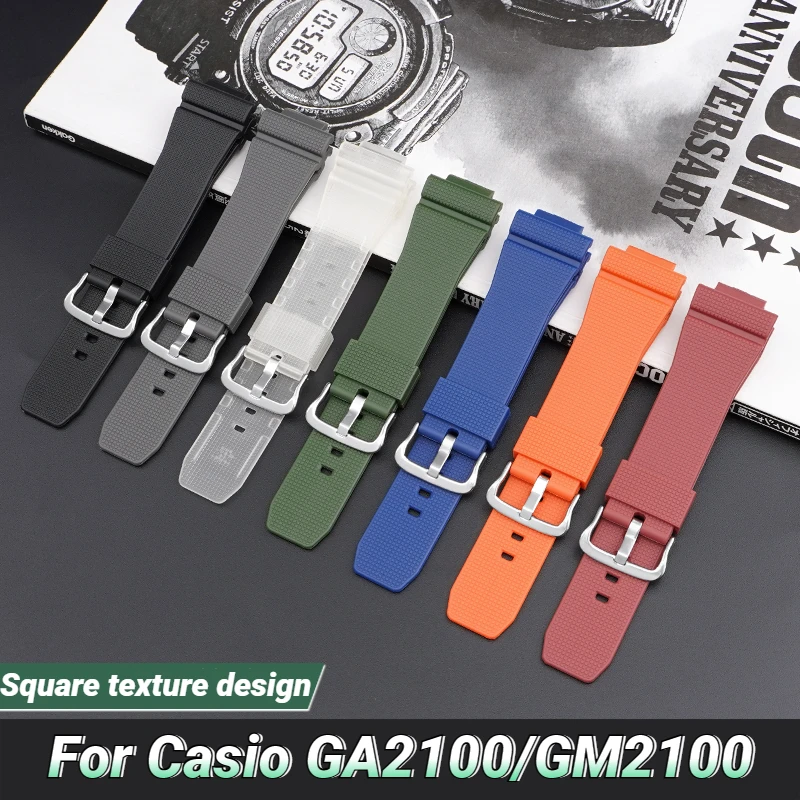 

16mm TPU Rubber Watch Band for Casio G-Shock GA2100 GM2100 Soft Sport Strap Men Watch Accessories Quick Release Watchband