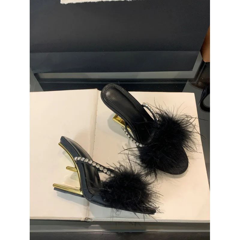 Женские босоножки на высоком каблуке с открытым носком женские туфли 2022