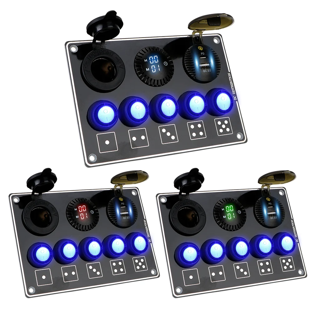 

Для RV Автомобиля Морской автомобиль переключатель панель светодиодный дисплей напряжения автомобильные аксессуары 12/24 В водонепроницаемы...