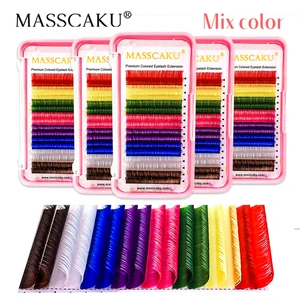 Imported MASSCAKU Colored Classic Eyelashes High Quality False Eyelash Natural Soft Dark Matte Lashes Extensi