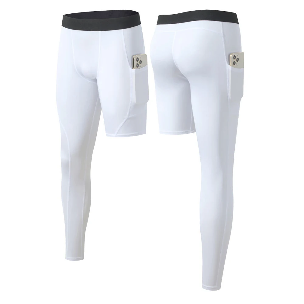 Мужские тренировочные штаны для бега с карманами длинные леггинсы баскетбола