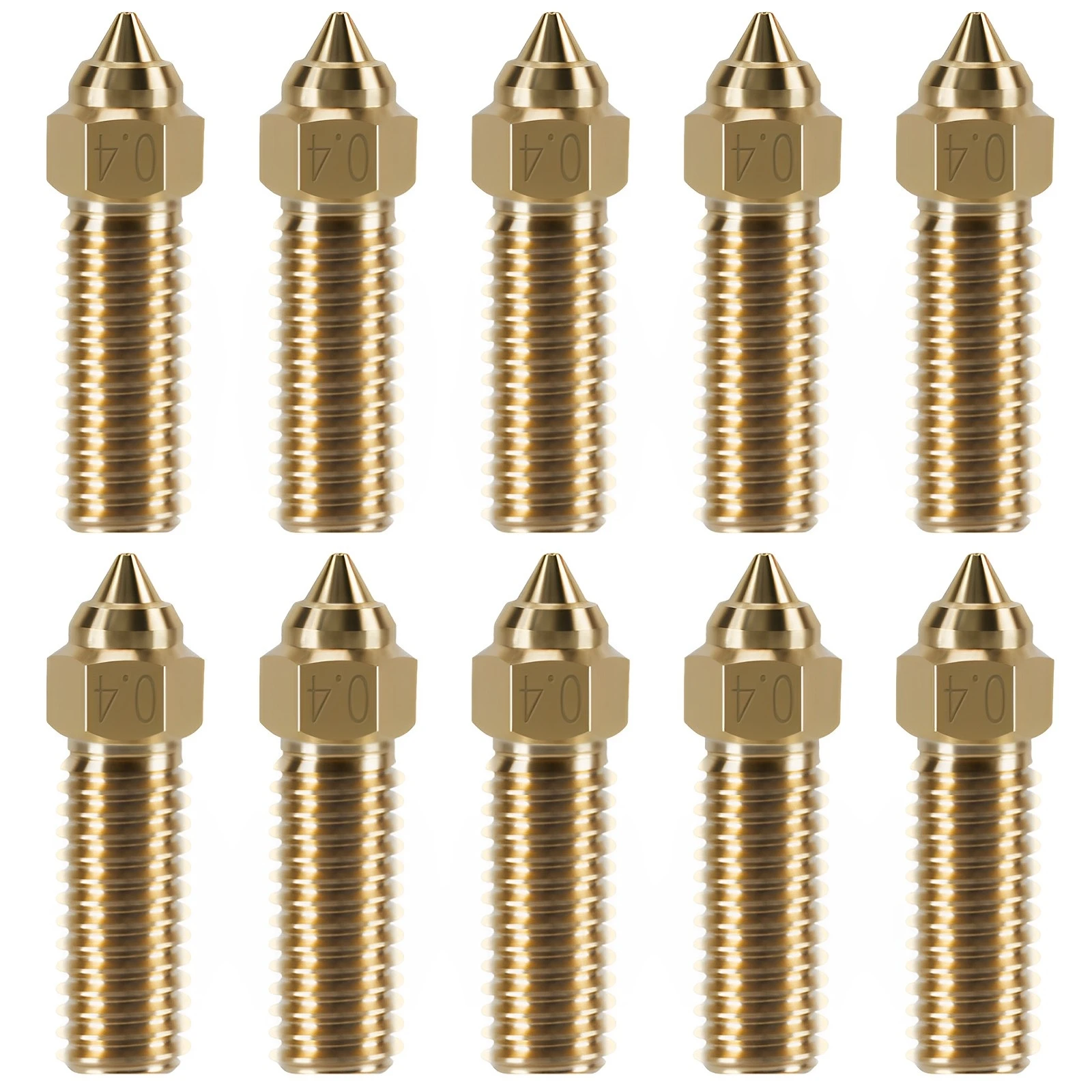 

10Pcs 3D Printer Nozzles Kit Compatible with K1 0.4mm Brass High Flow Printing Nozzles Set Heat-Resistant High Speed Nozzles