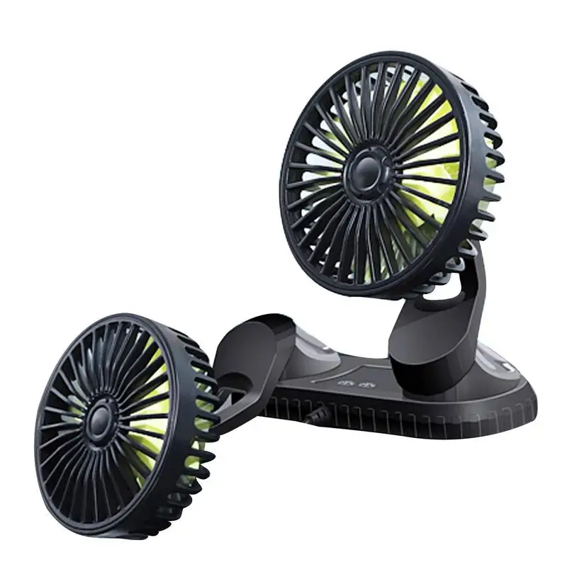 

Двухголовочный Электрический вентилятор с поворотом на 360 градусов, автомобильный вентилятор охлаждения, портативный автомобильный вентилятор, Регулируемый Электрический Автомобильный USB-вентилятор для приборной панели