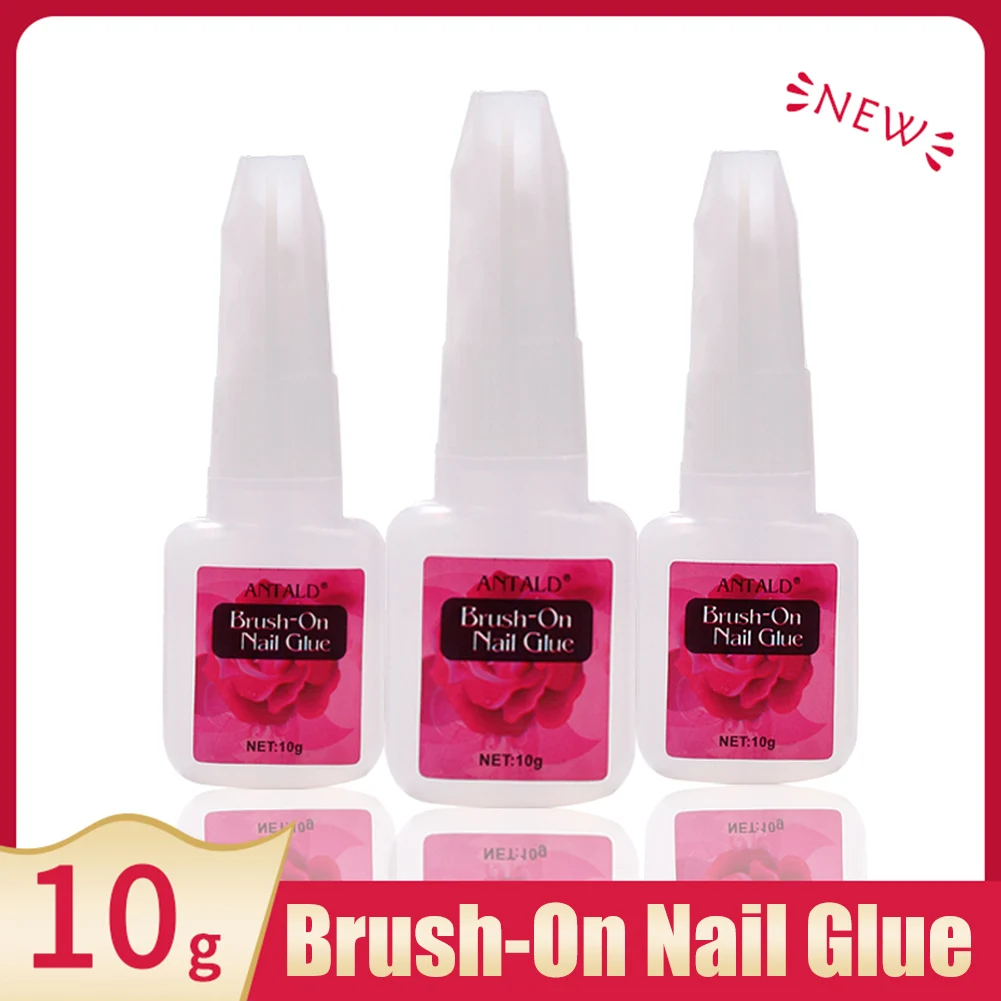 

10g Nail Glue Fast Drying False Nail Tips Nail Rhinestones Decoration Adhesive Glue With Brush Nail Art Manicure Tool