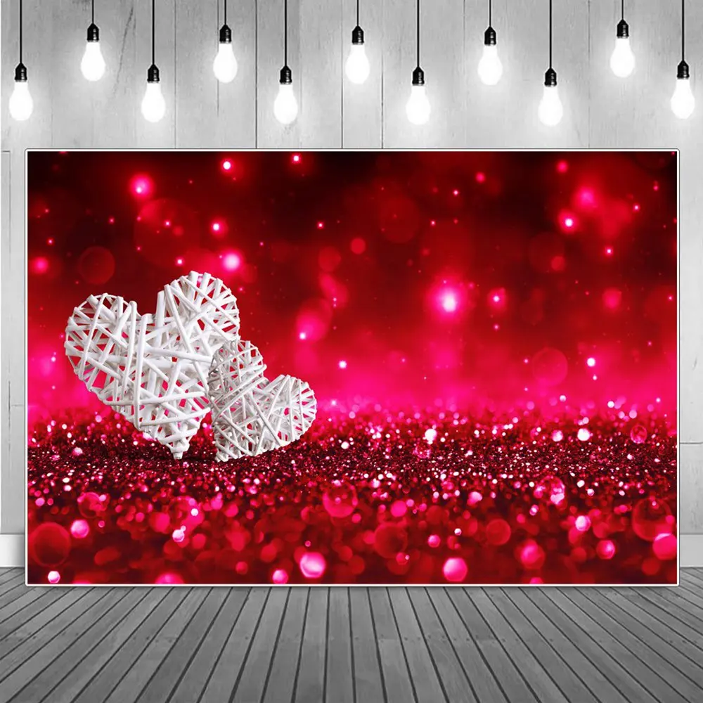 

Чистый белый блестящий фон с сердцем для фотосъемки блестящий свет боке фон в горошек для вечерние ринки реквизит для фотопортрета