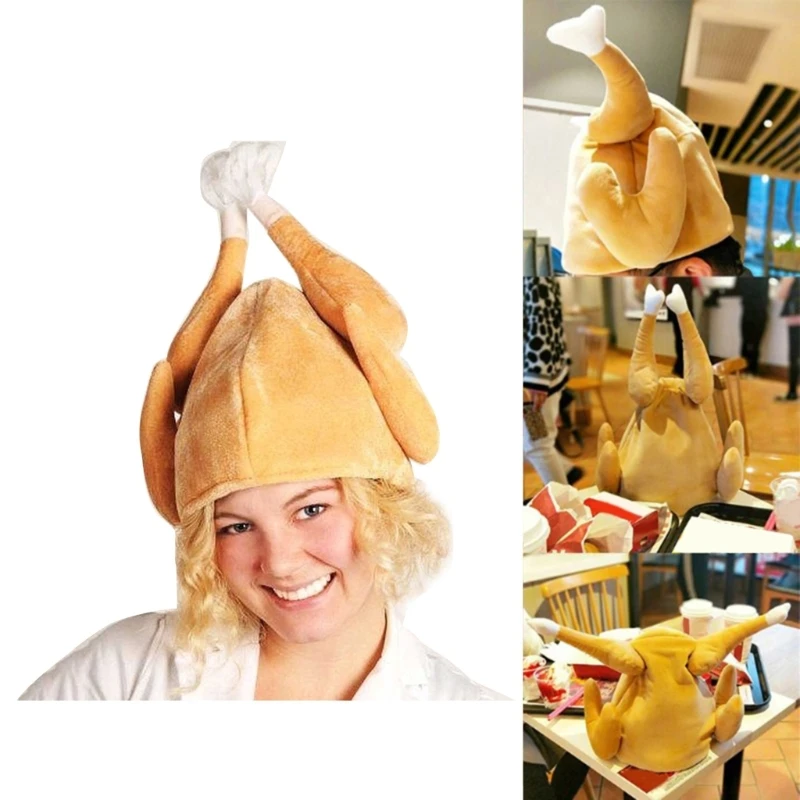 

Singing Turkey Hat for All Age Thanksgiving Party Dress Up Accessories Turkey Headgear Funny Hat for Friends Gathering