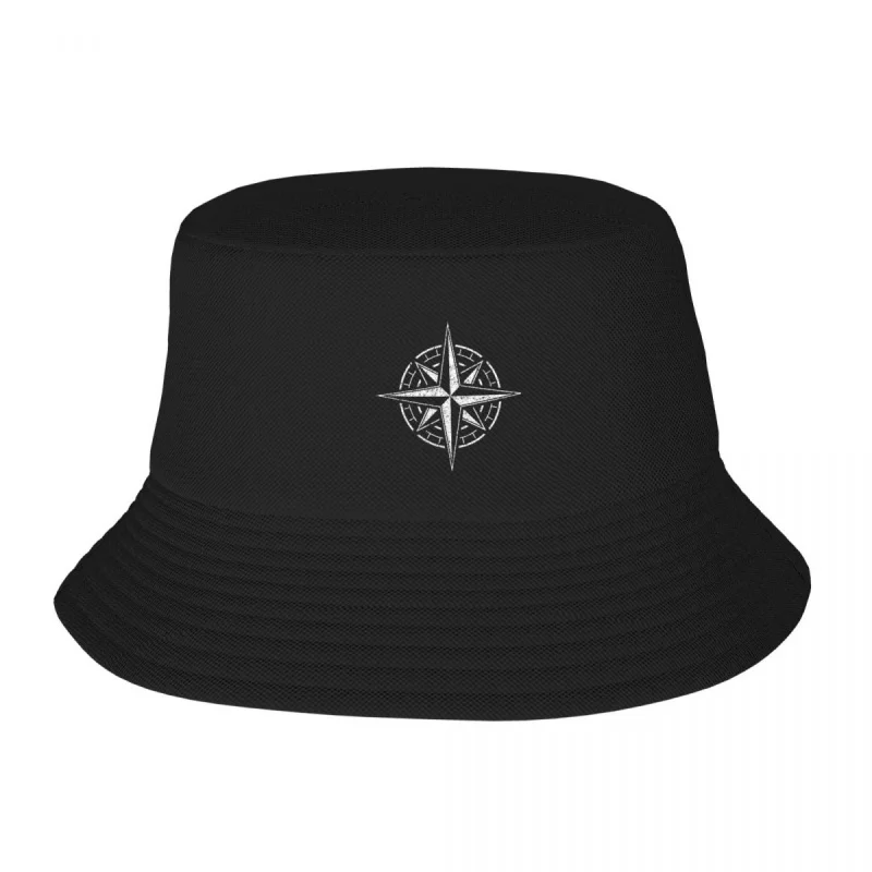 

Compass Rose With Grunge Effect Adult Fisherman's Hat Bob Bucket Hats Men Women Caps fisherman Hat Girl Boy Hat