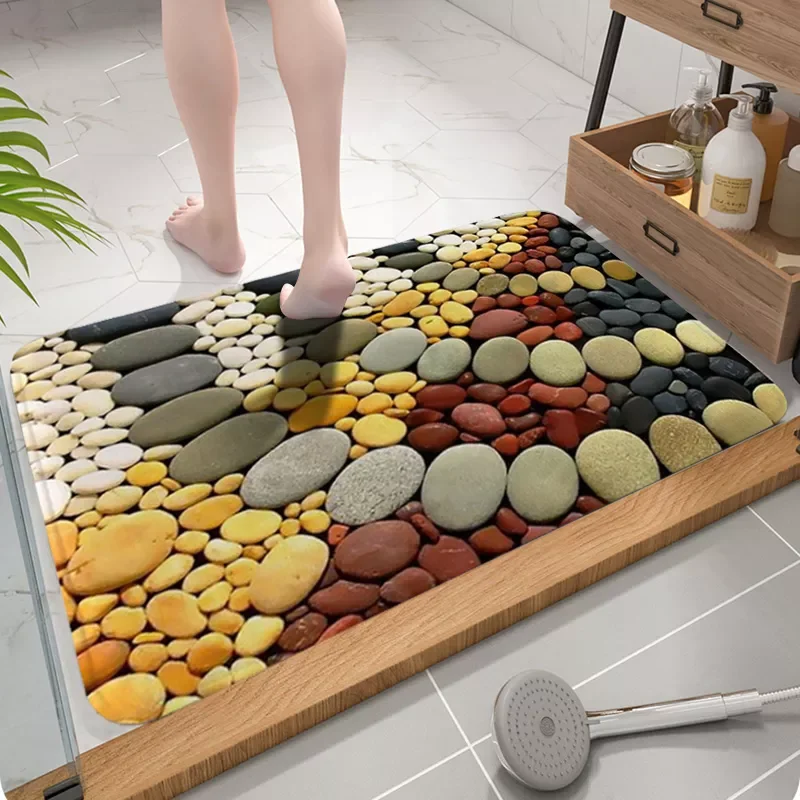 

Cartoon 3D Cobblestone Welcome Entrance Doormat Carpets Rugs For Home Bath Living Room Floor Stair Kitchen Hallway Non-Slip Mats