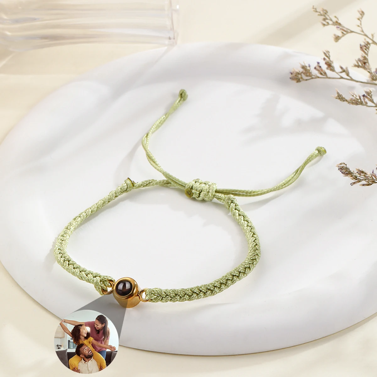 Браслет с проекцией фото на заказ браслет индивидуальными бусинами из