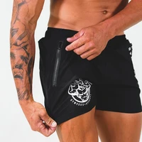 pantalones cortos deportivos de verano para hombre shorts transpirables con doble cremallera de secado r%c3%a1pido de tres puntos