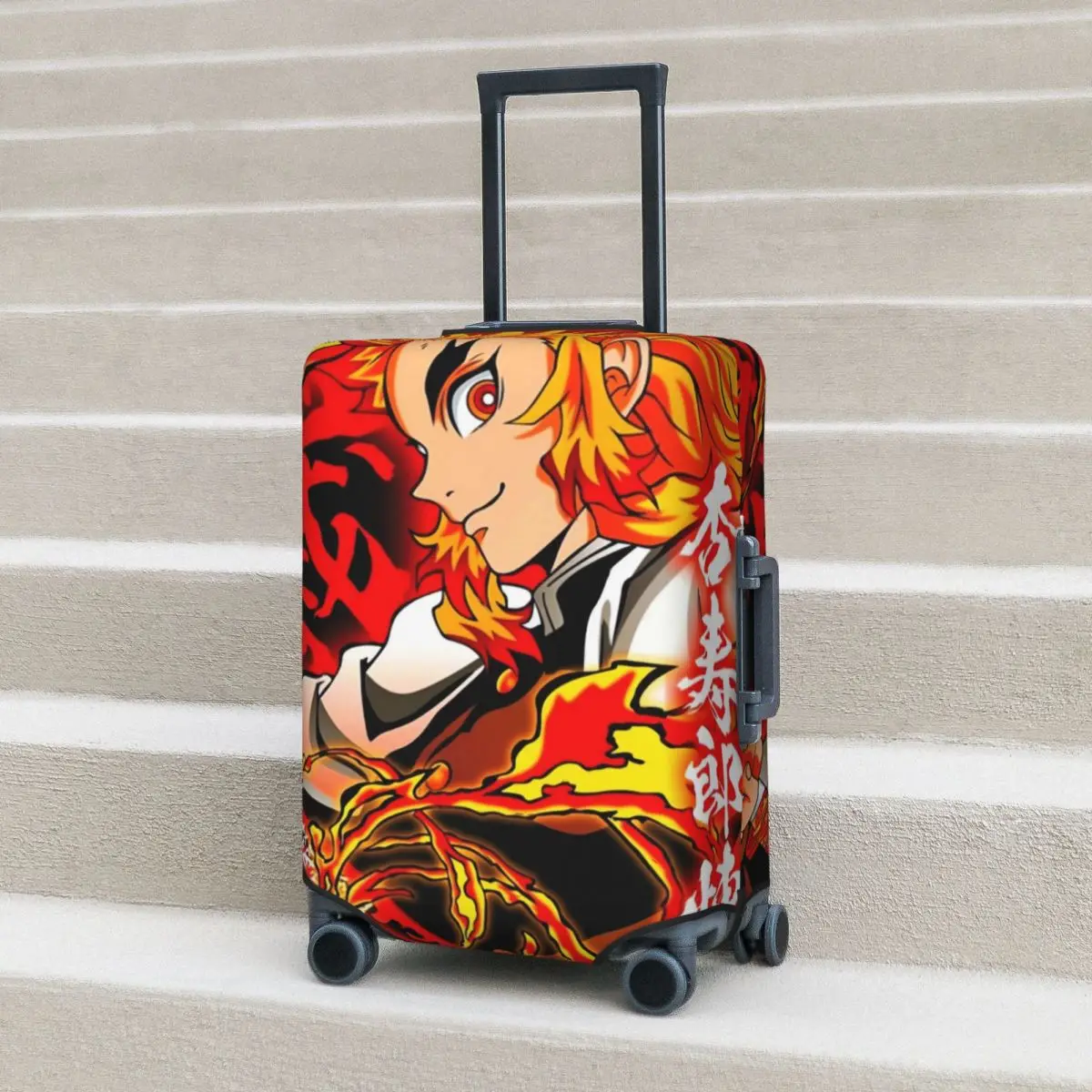 

Demon Slayer Suitcase Cover Flight Rengoku Kyojuro Anime Useful Luggage Accesories Cruise Trip Protector