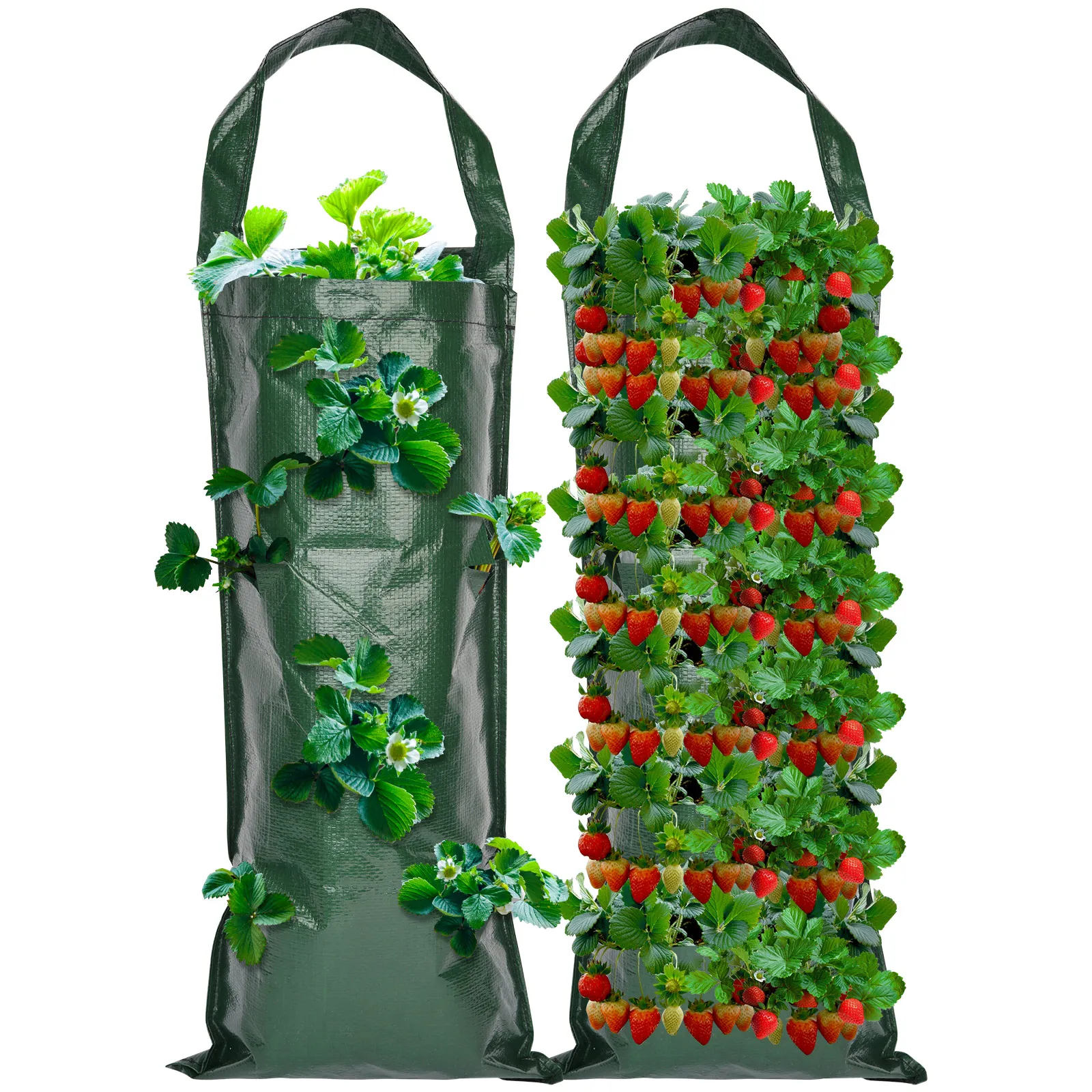 

2 Hanging Strawberry Grow Bag Planters