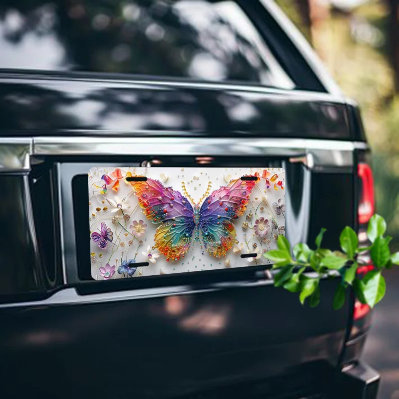 Алюминиевый номерной знак Butterfly Art-6x12 дюймов водонепроницаемый и нержавеющий