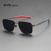pure titanium fashion polarized sunglasses men women luxury brand design driving vintage sun glasses male goggles oculos uv400