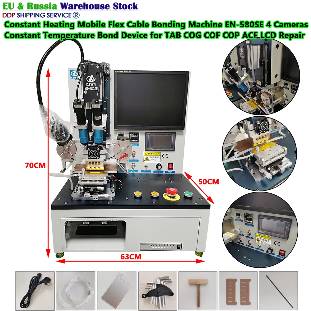 

Updates Desktop Flex Cable Bonding Machine EN-580SE with Four Cameras for Constant Heating Mobile Phone TAB COG COF COP ACF LCD