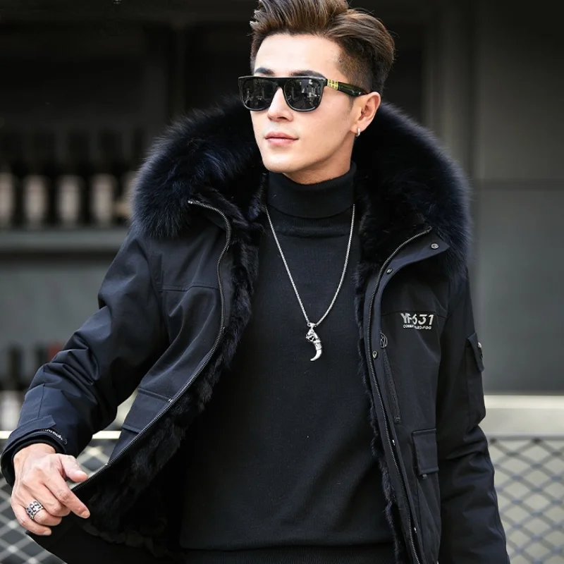 

Men's Winter Parkas Warm Thick Real Mink Fur Liner Jacket Men Autumn 2023 Hooded Fox Fur Collar Coat Male Abrigo Hombre Gxy1089