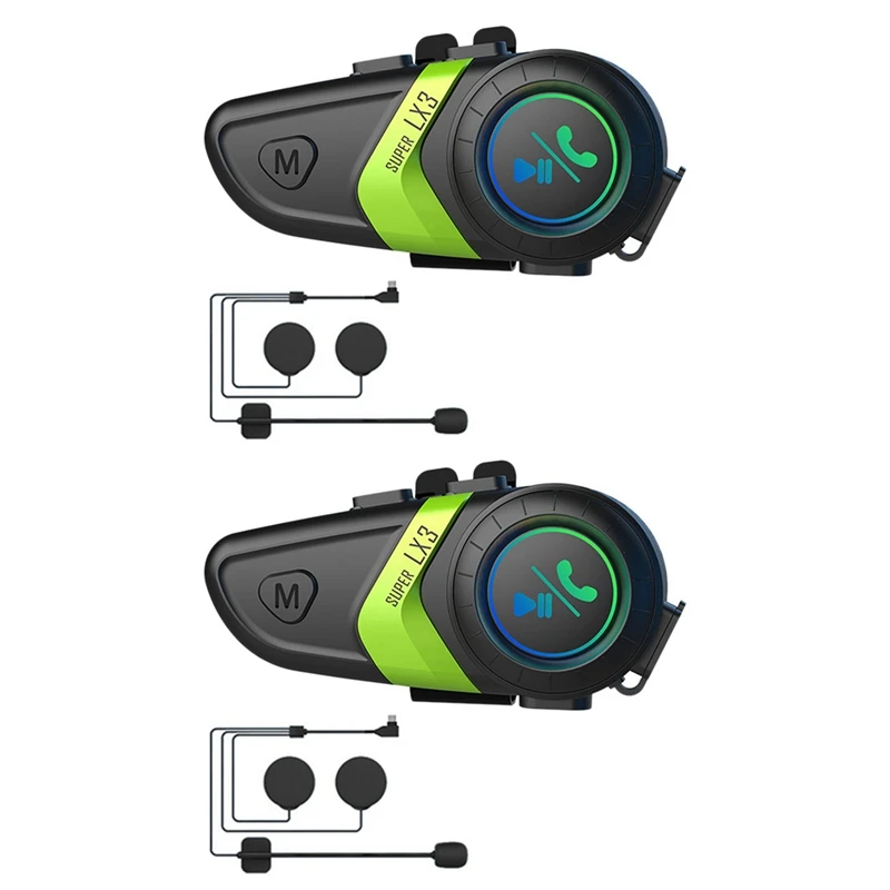 

Bluetooth-гарнитура для шлема, 2 шт., 1200 мАч