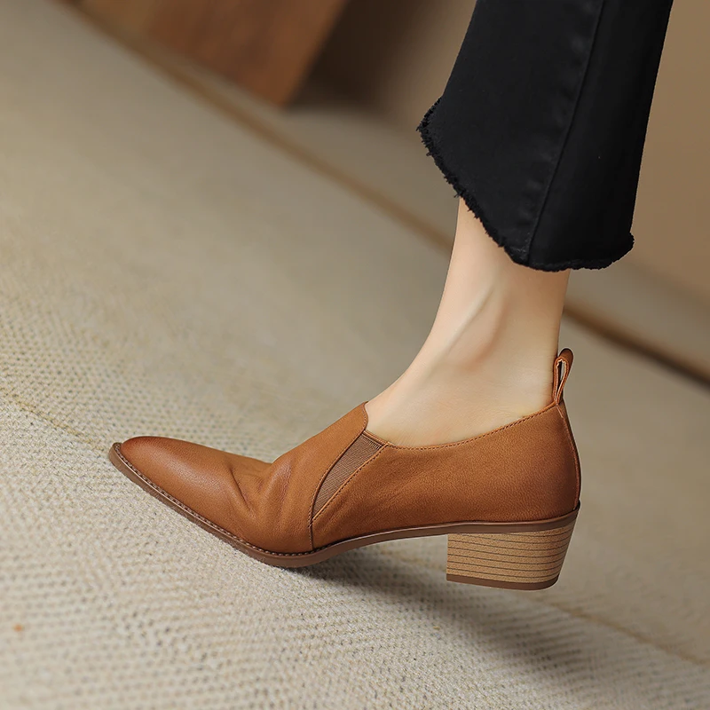 Женские туфли-лодочки из натуральной овечьей и свиной шкуры длина 22-2024 см