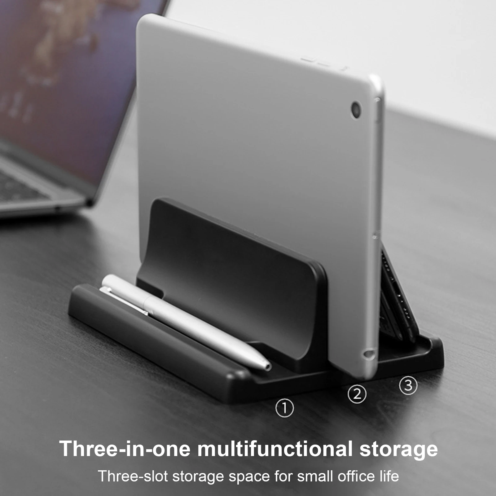 

Vertical Laptop Stand Holder Portable Vertical Adjustable Stand 3 In 1 For MacBook Air Pro Aluminum Foldable Slot Desktop Stand