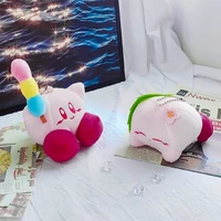 kawaii anime cartoon new kirby candied haws and cherry blossoms string cute plush doll bag pendant gift