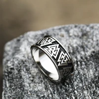 vintage viking valknut ring men fashion nordic odin viking rings stainless steel nordic totem amulet jewelry wholesale size 7 13