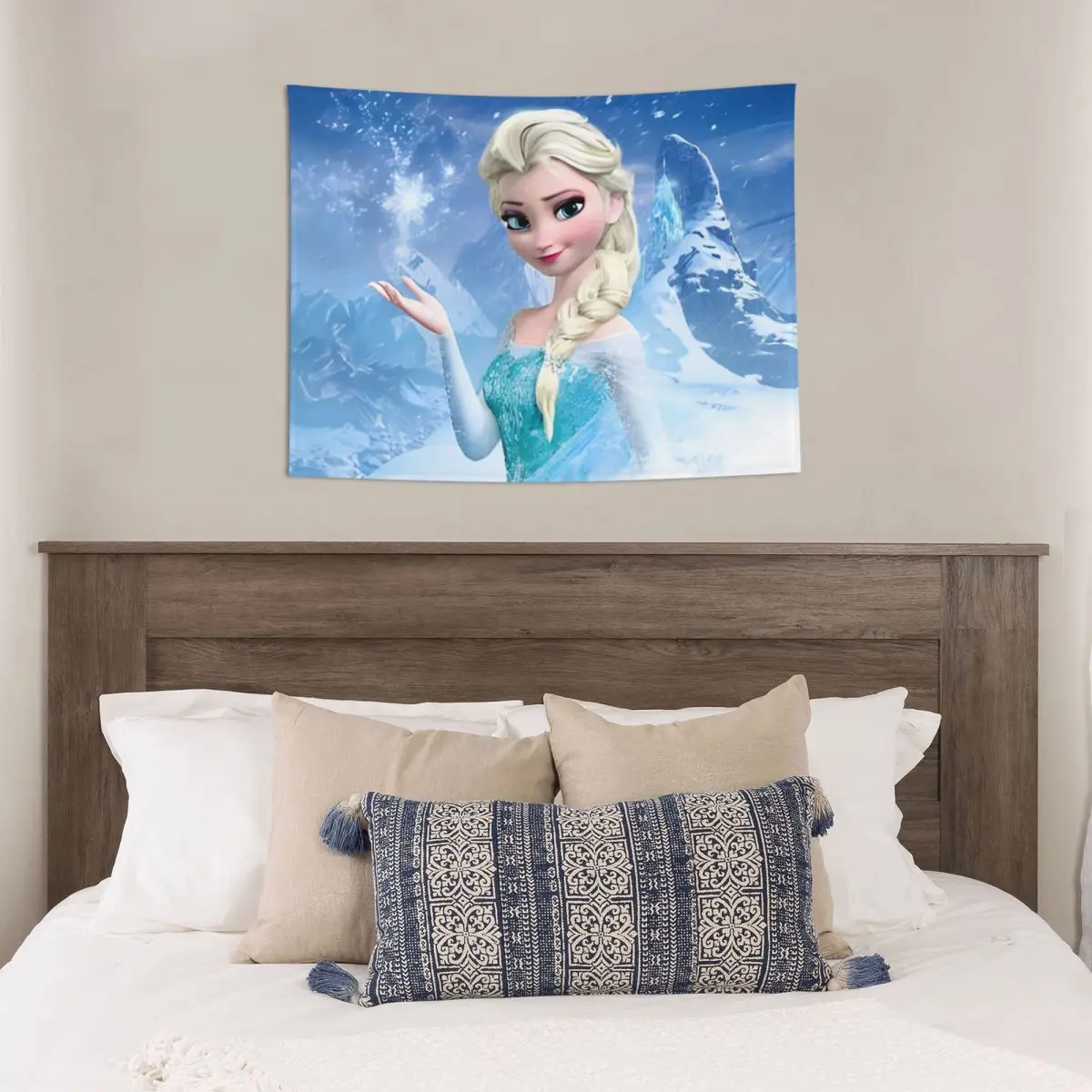 Гобелен Холодное сердце принцессы Эльзы в стиле хиппи полиэстер настенный