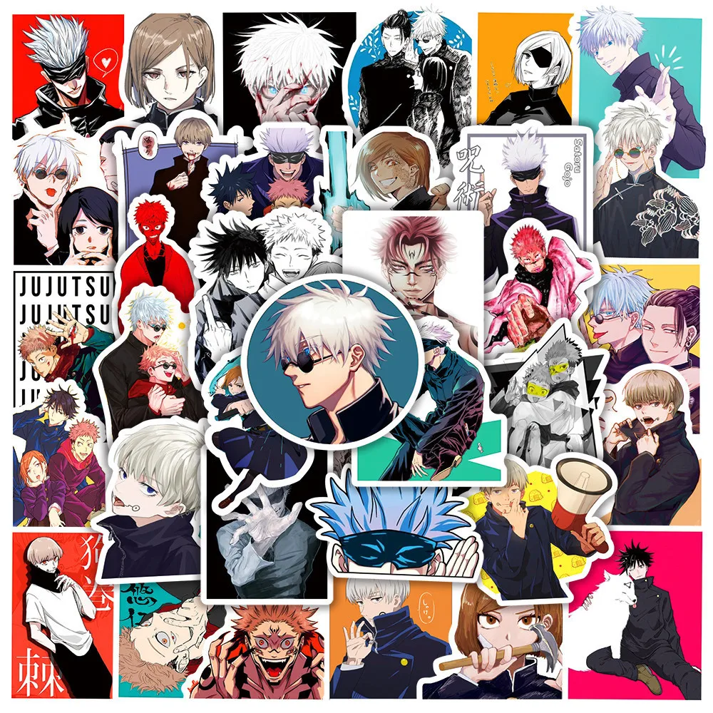 

10/50pcs Jujutsu Kaisen Anime Sticker Sorcery Fight Itadori Yuuji Stickers Decals Skateboard Laptop Suitcase Motorcycle