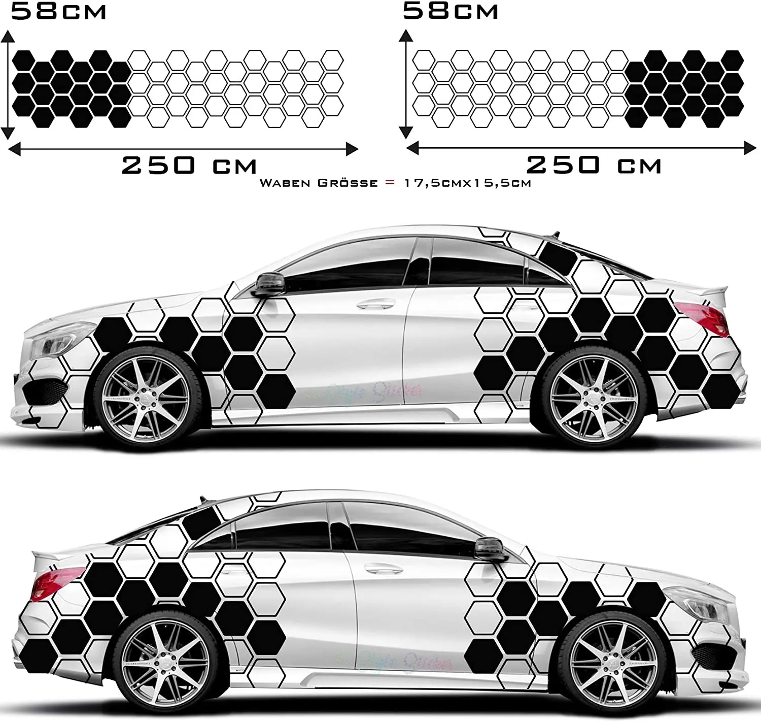 

Sticker Auto Dekor Seitenaufkleber Set Waben Muster Rauten Hexagon Aufkleber Rautenmuster Wabendesign Car Stickers Car Wrap