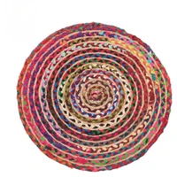 circular jute rug cotton multicolor woven distressed vintage handmade rug carpets for bed room large