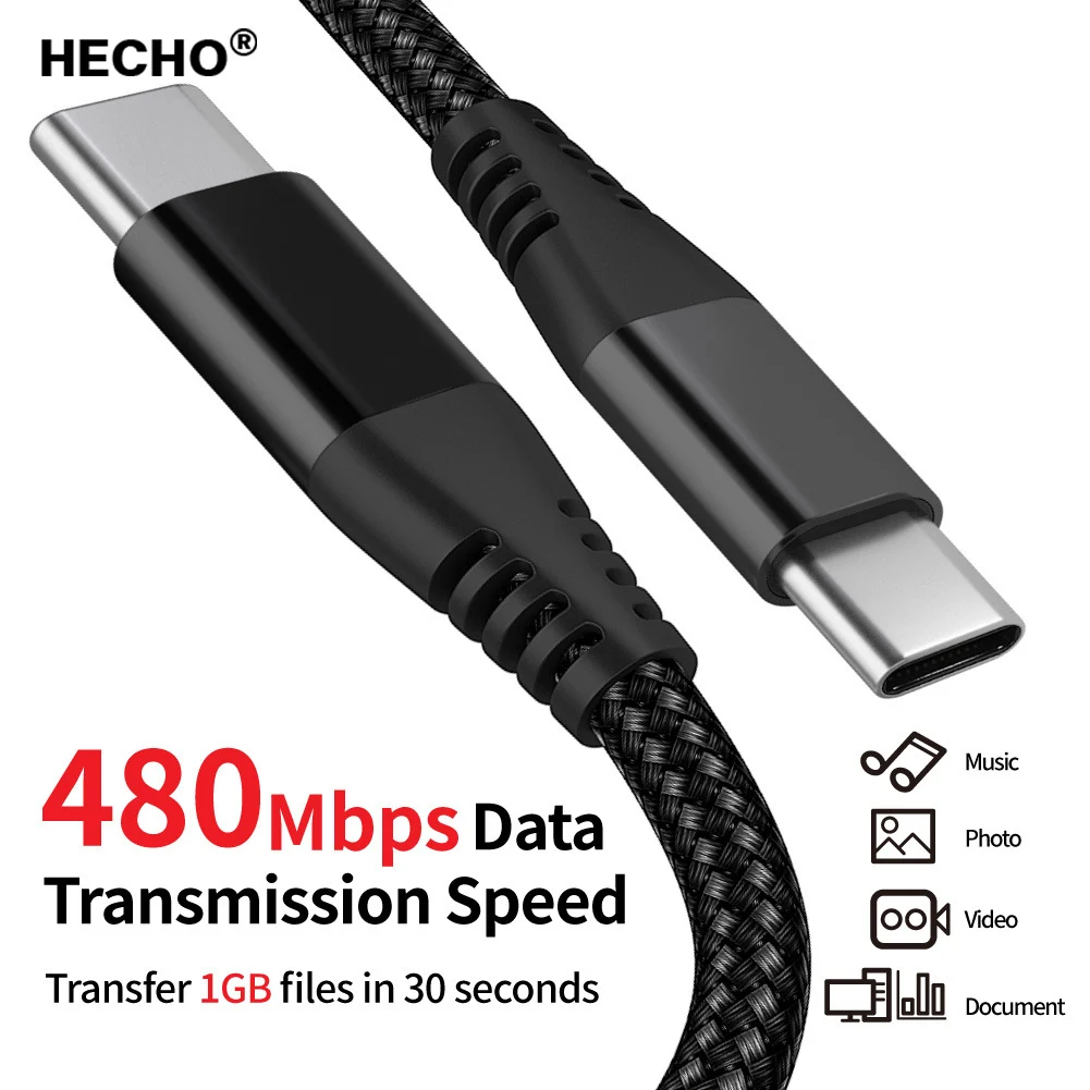 

90 Degree Elbow Type-c Cables 20V 3A 60W PD Fast Charging Type C To Type C Male to Male USB Type-C Devices 1m 2m 3m Data Cable