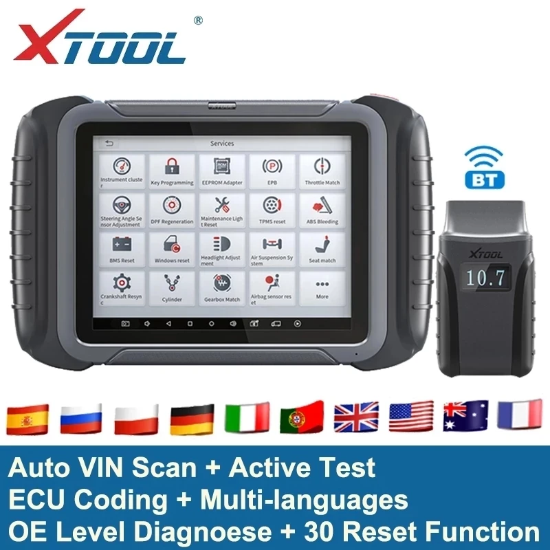 

XTOOL D8 BT OBD2 Full System Diagnostic Tool ECU Coding Scanner Key Programming Injector Coding ABS EPB CAN FD 31+ Reset Service
