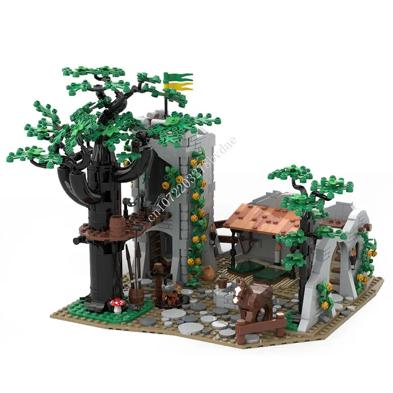 

1145PCS Customized MOC Forest Men'S Camp Medieval Castle Model Building Blocks Bricks DIY Assembly Children Birthday Toys Gifts