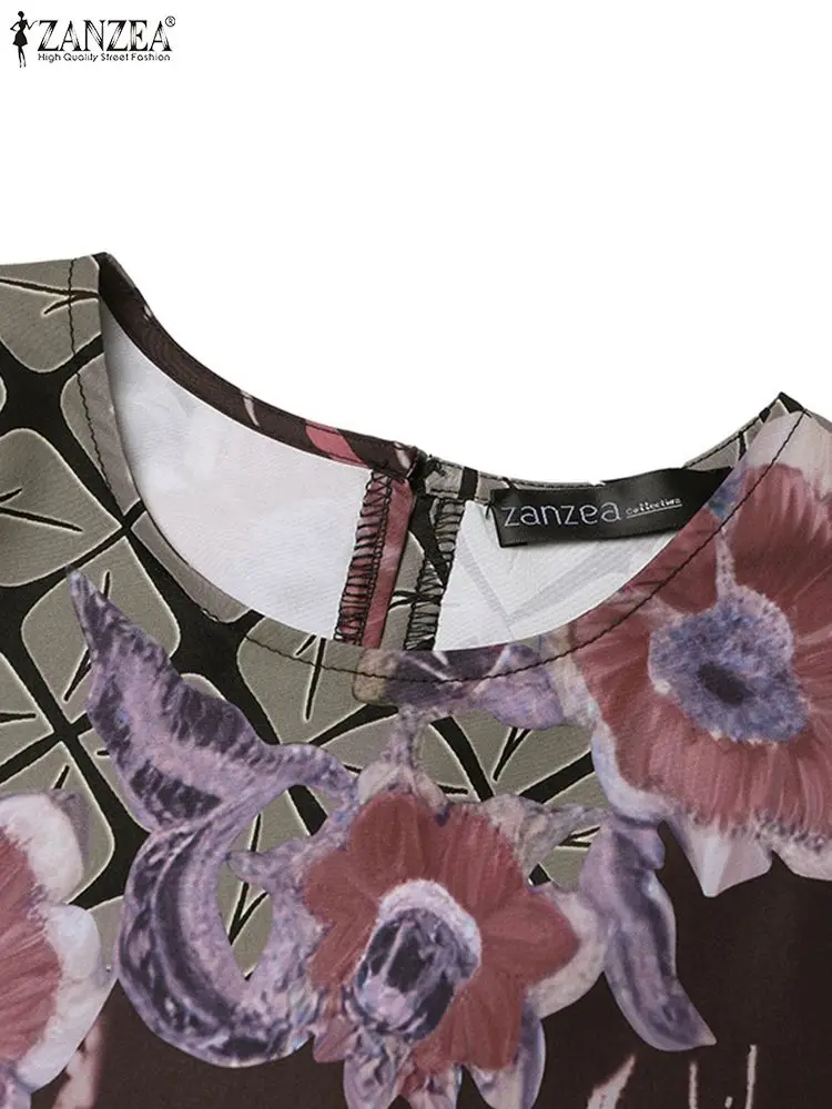 Платье ZANZEA женское с цветочным принтом винтажный праздничный Макси Сарафан