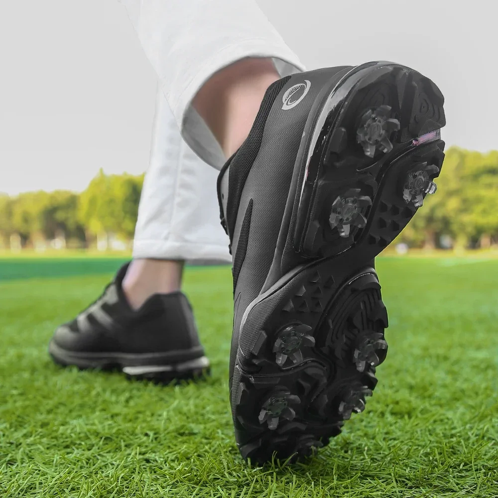 Мужская обувь для гольфа с шипами Нескользящие гольфисты кроссовки удобная