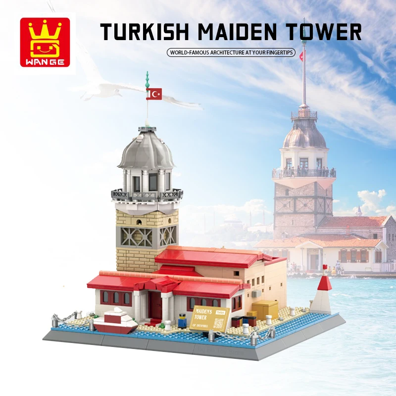 

Wange World Famous Landmark Turkey Tower-Istanbul Maiden Tower Building Blocks Sets City Architecture Model Bricks Toy Kids Gift