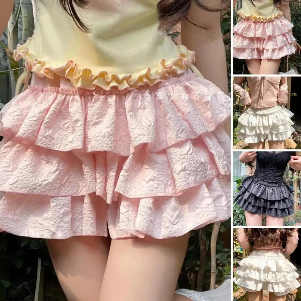 Летние кружевные шорты в стиле бохо шикарные пляжные с рюшами для женщин