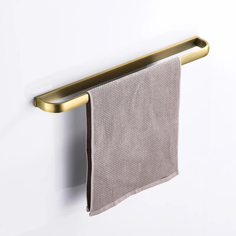 

Antique Brass Bathroom Accessories Wall Mounted Bathroom Single Towel Bar Holder Kitchen Storage Shelf Hanger