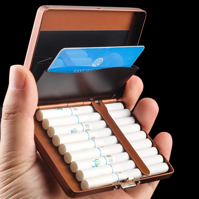 

Aluminum Alloy Cigarette Case for 10‘s Cigarettes Business Card Holder Box Creative Multifunctional Cigarette Holder Portable