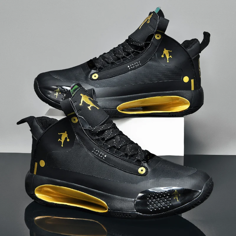 High Top Sneakers Men Retro Basketball Shoes Lace Up Trend Men Sneakers Walking Shoes Gym Training