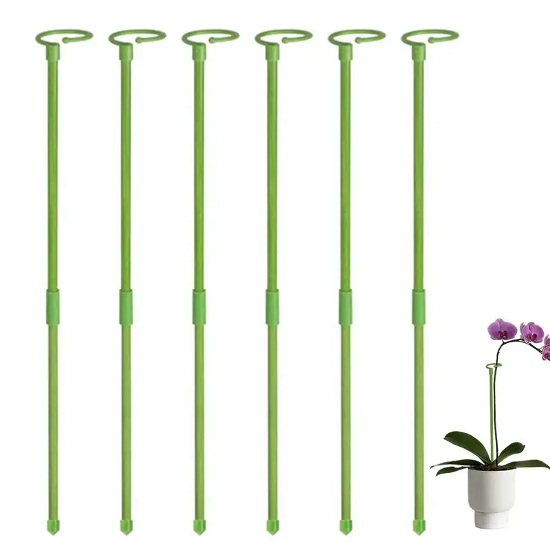 

Plant Stem Support Stakes 6 Pcs Fiberglass Single Plants Sticks Support Plant Cage Support Ring Plant Sticks Garden Plant Stakes