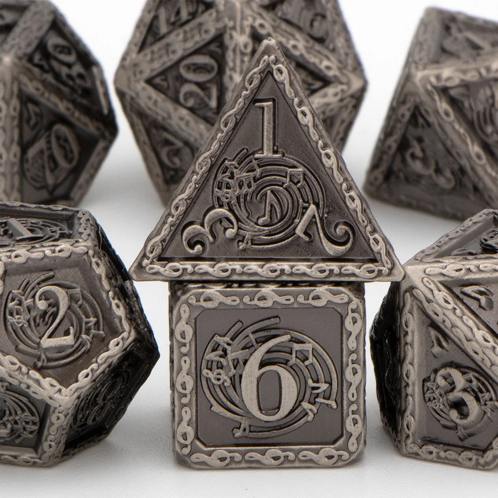 Металлическая фотокопия подземелья и дракона D &amp d + игральные кости Dnd D20 D12 D10 % D8 D6