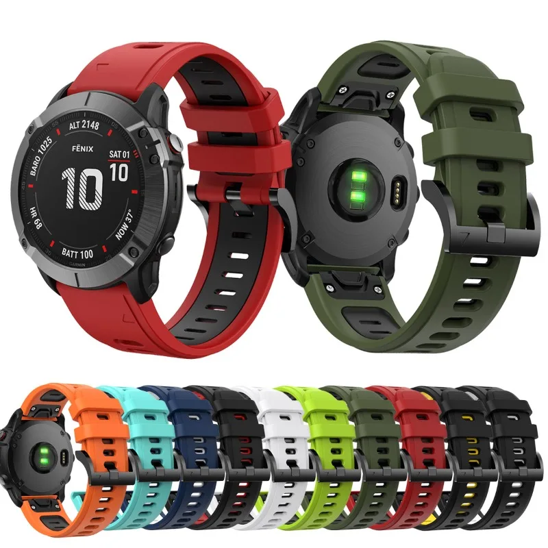 

Silicone WatchBand For Garmin Fenix 7X 7 6X 6 Pro Fenix 5X 5 Plus Strap WristStrap Forerunner 945 Quick Release 22 26MM Bracelet