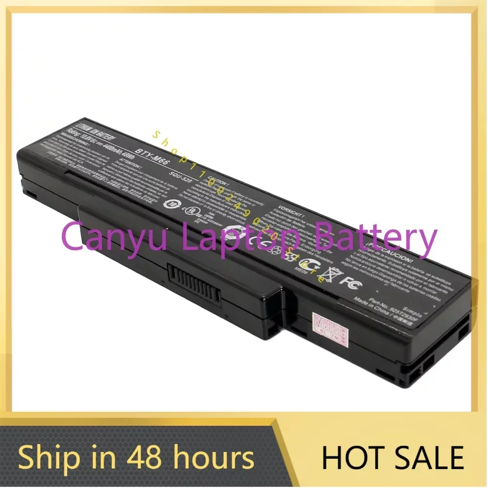 2024 BTY-M66 10 8 В 4400 мАч 48 Втч для MSI SQU-528 M655 M660 M662 M670 M677 CR400 PR600 PR620 GX400 GX600 GX610 Аккумулятор