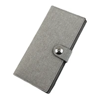 wallet mens long canvas card holder magnetic buckle multifunctional business clutch hot sale purse