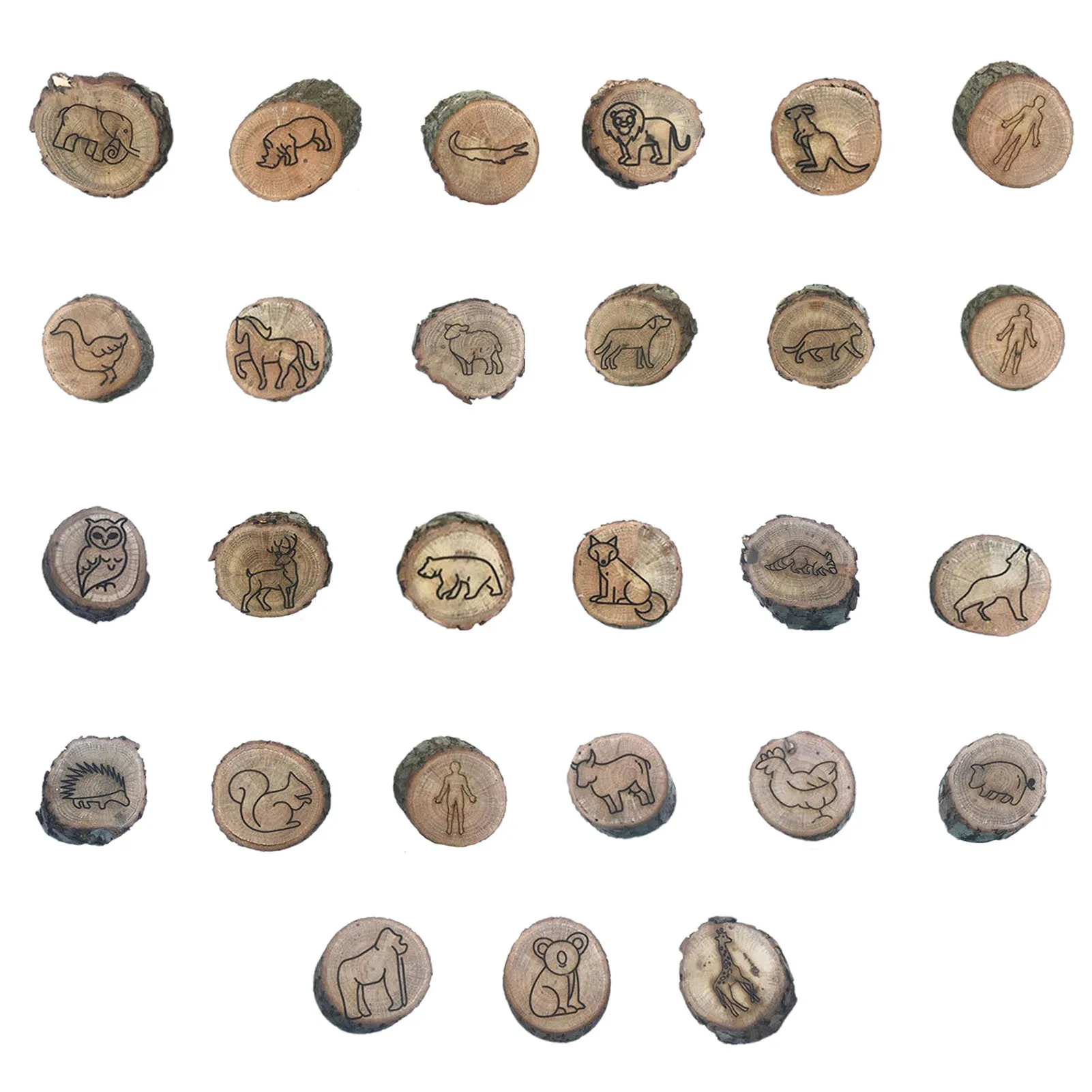 

9 шт., деревянные штампы для животных