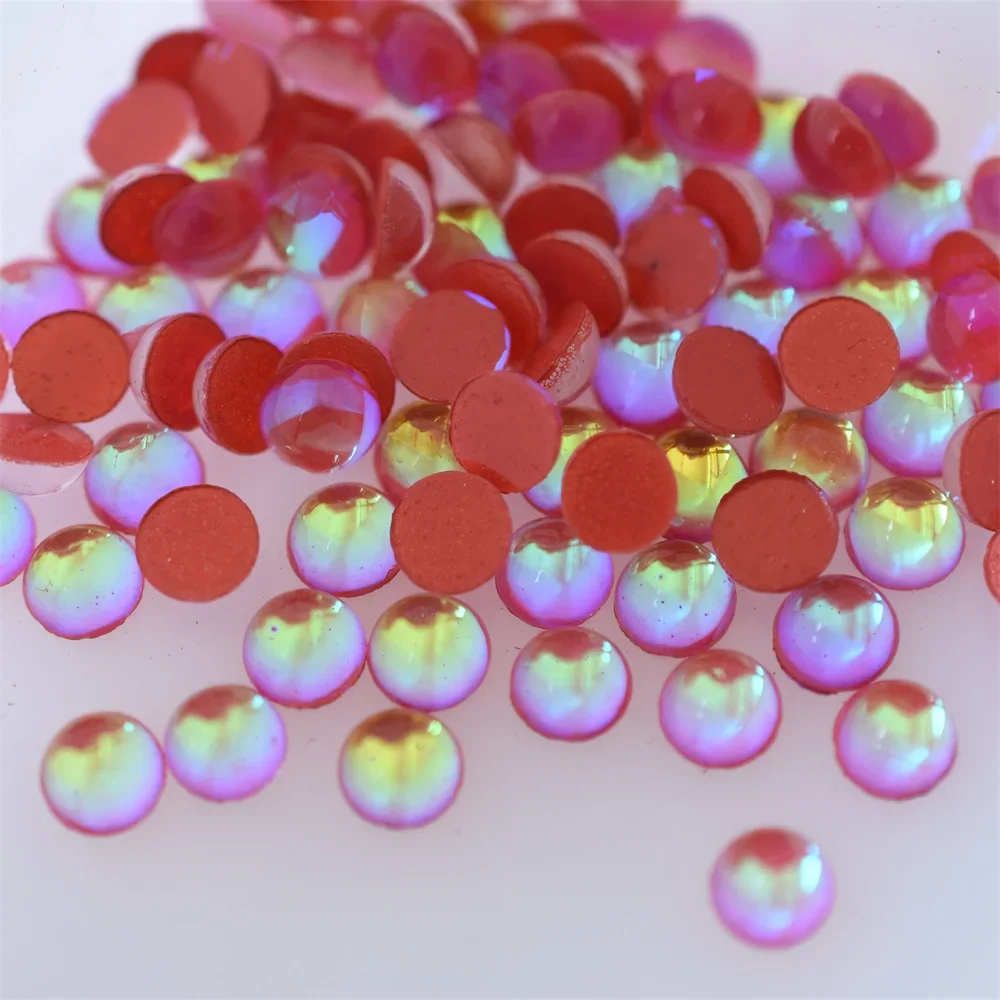 Swagpick Aurora Оранжево-красные Плоские Полукруглые Стеклянные Бусины